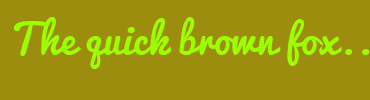 Image with Font Color 9CFF00 and Background Color 9C8D0E